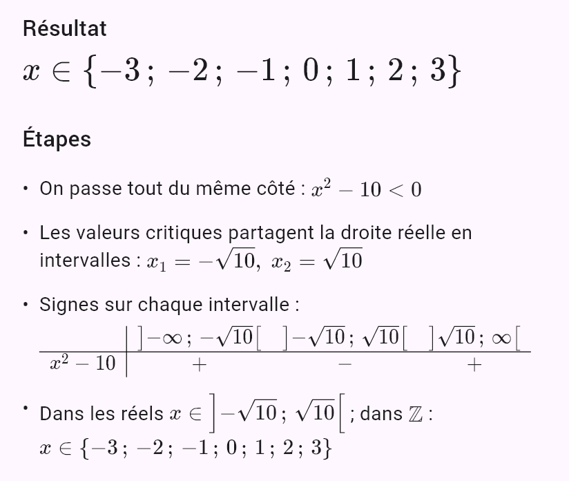 x^2 < 10