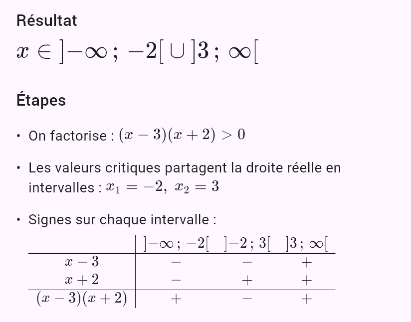x^2 - x - 6 > 0