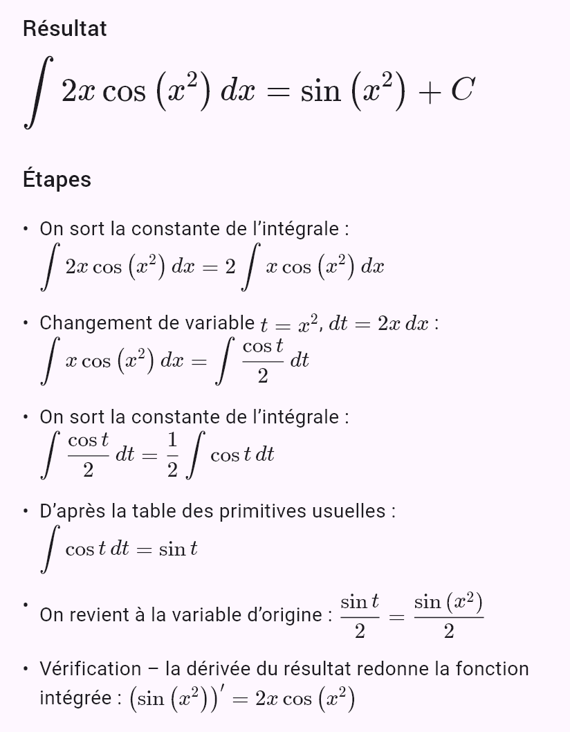 int(2x cos(x^2))
