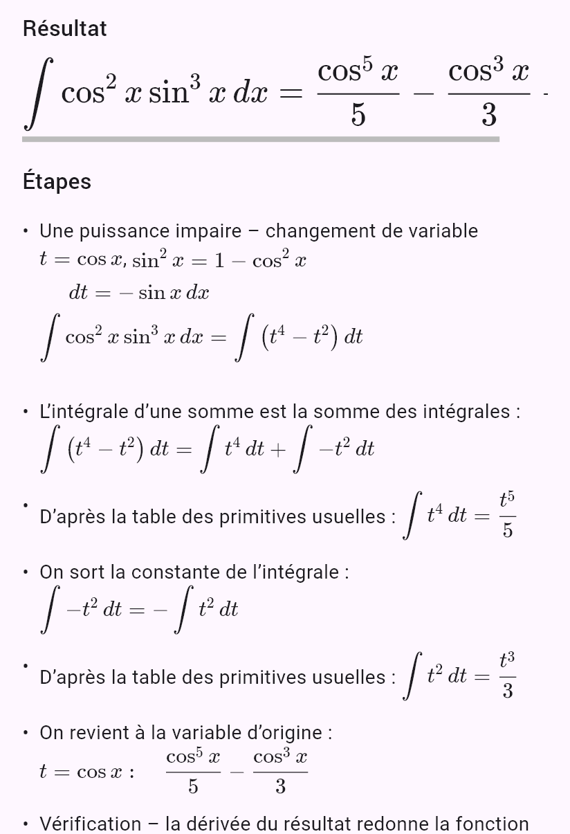 int(sin(x)^3 cos(x)^2)
