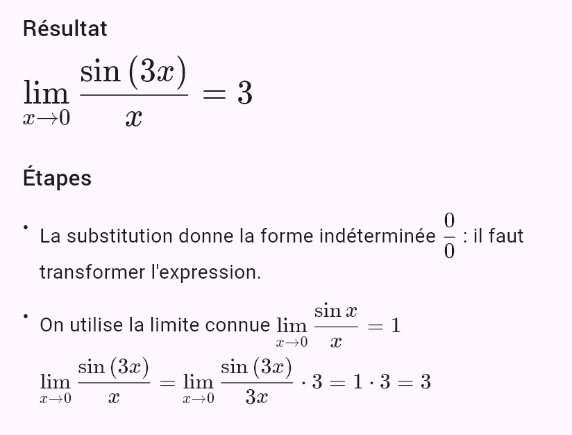 lim(x->0) sin(3x)/x