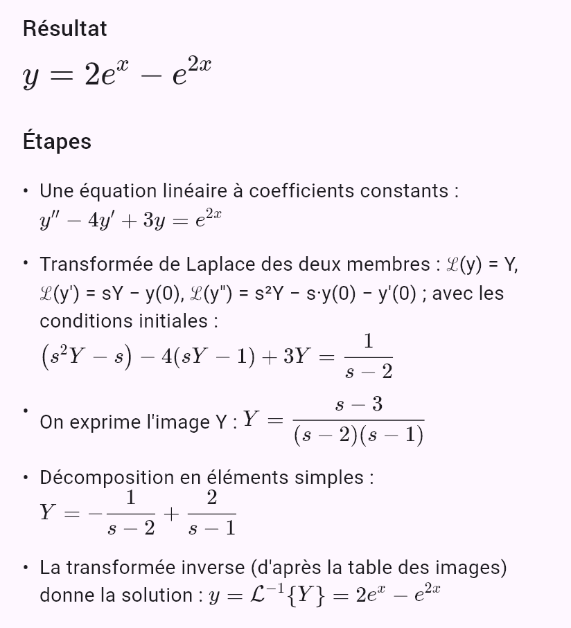 y'' - 4y' + 3y = e^(2x), y(0) = 1, y'(0) = 0