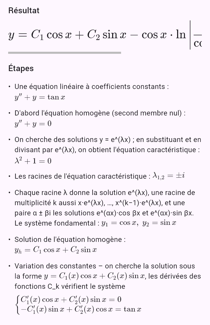 y'' + y = tan x