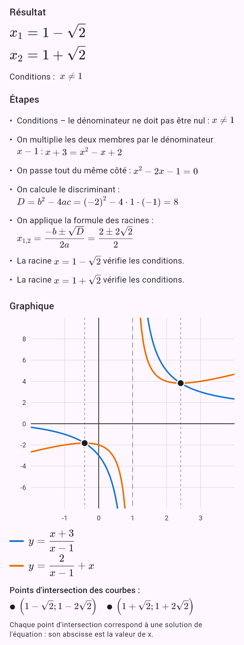 (x+3)/(x-1) = 2/(x-1) + x