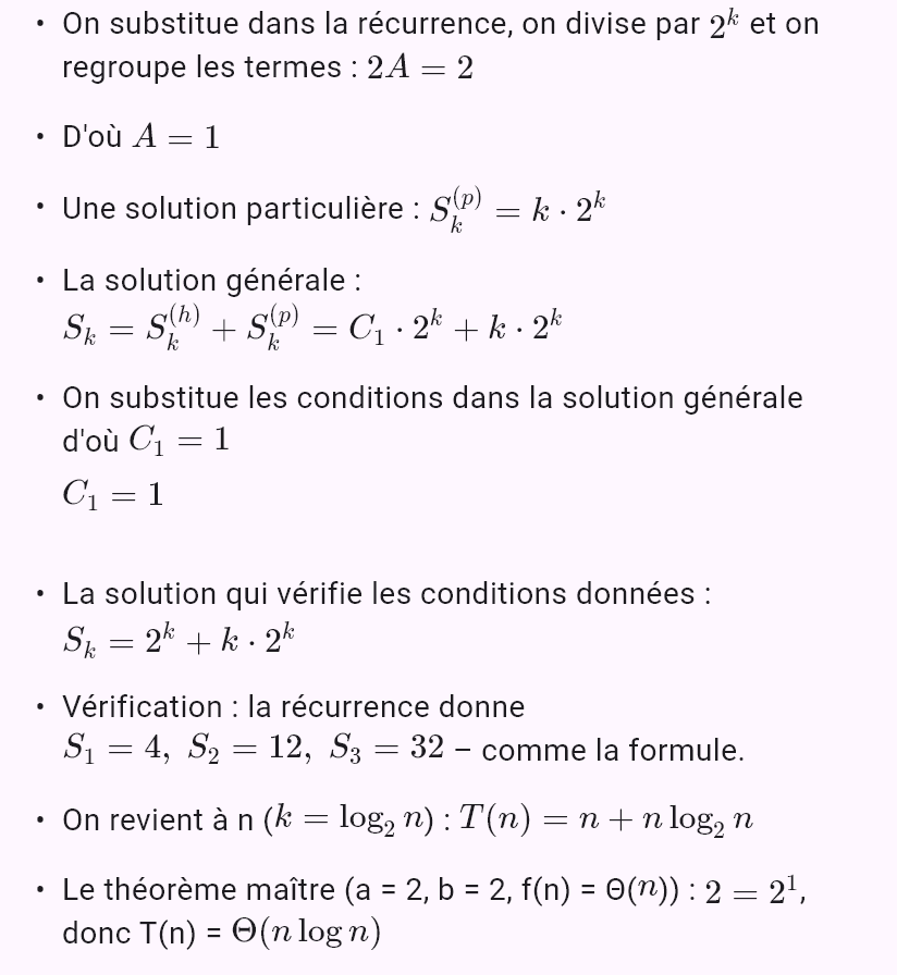T(n) = 2T(n/2) + n, T(1) = 1