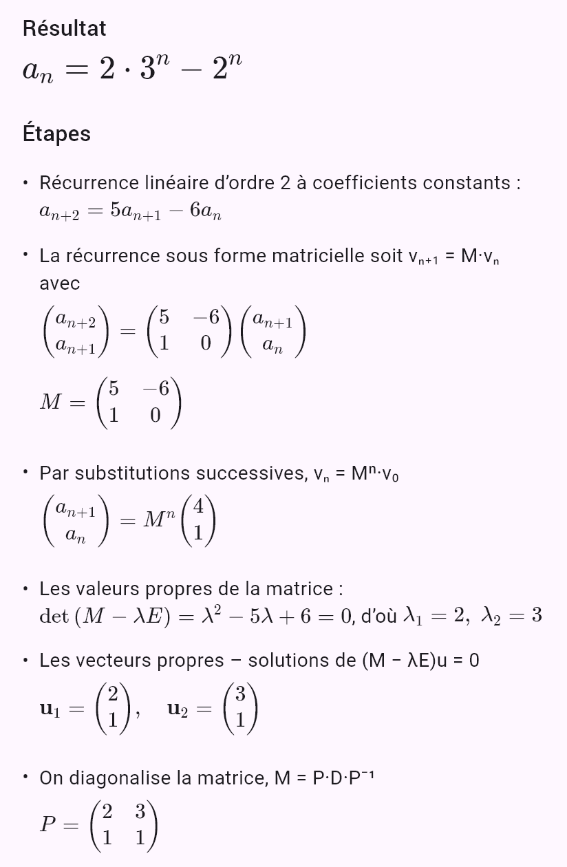 a_{n+2} = 5a_{n+1} - 6a_n, a_0 = 1, a_1 = 4