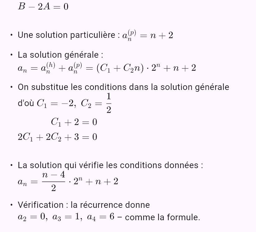 a_{n+2} = 4a_{n+1} - 4a_n + n, a_0 = 0, a_1 = 0