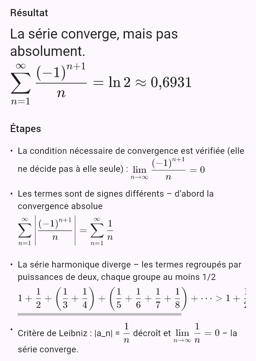 sum((-1)^(n+1)/n)