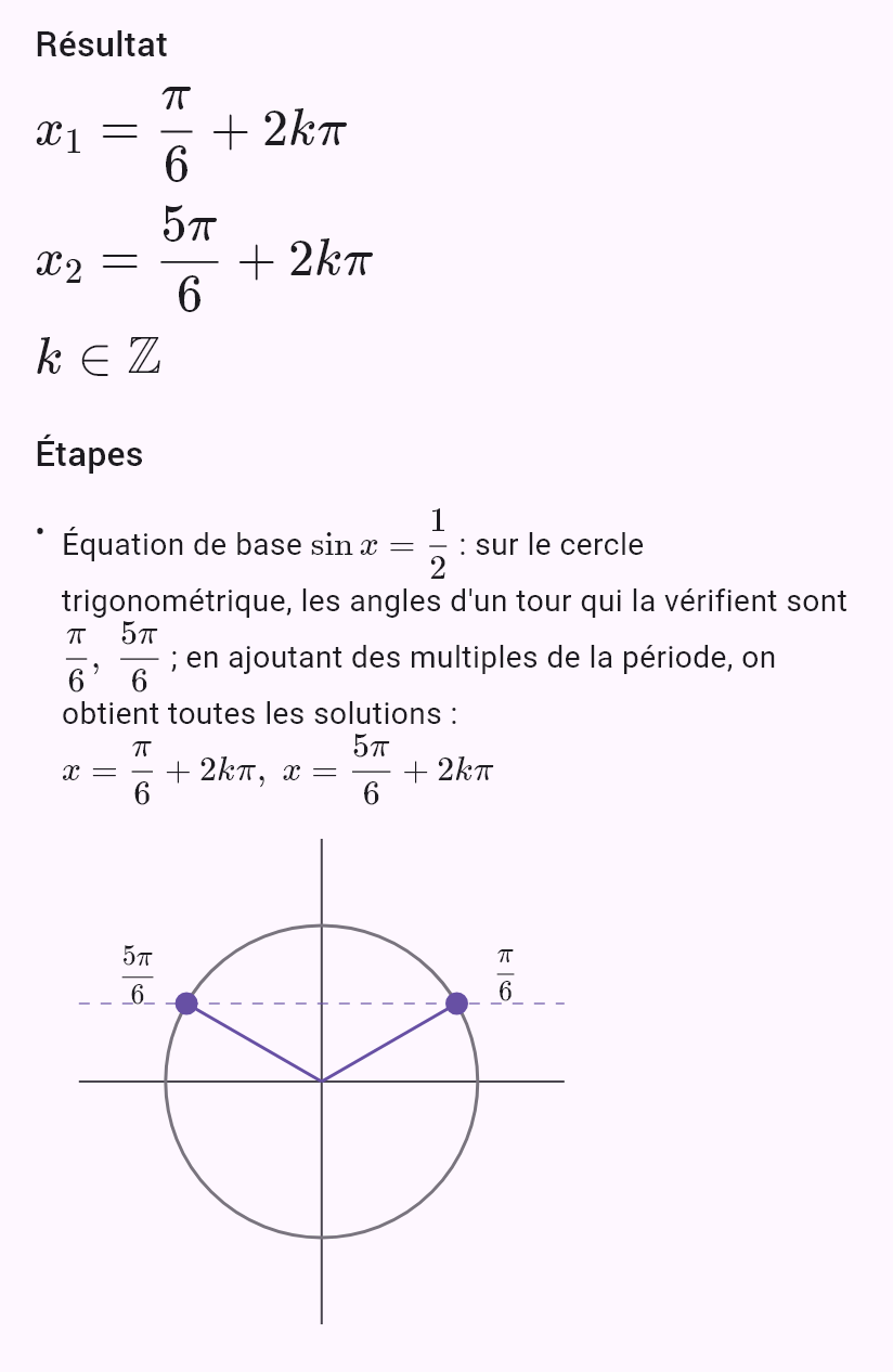 sin x = 1/2