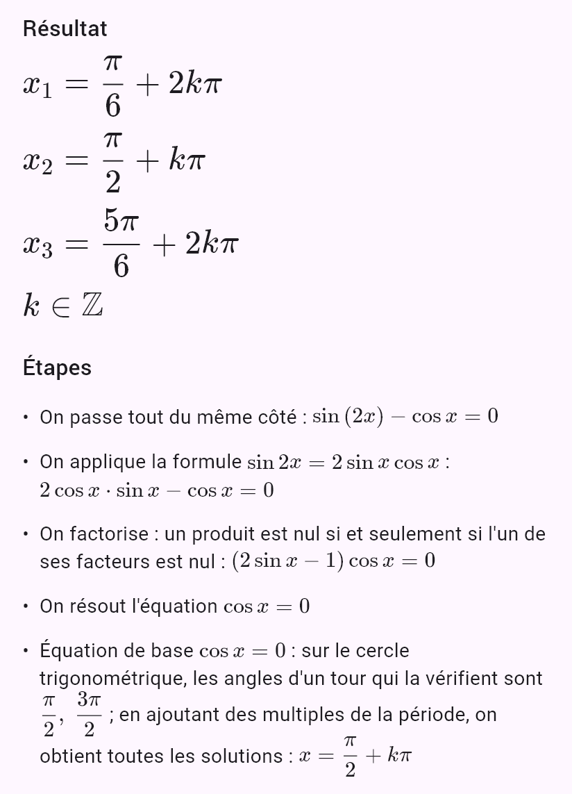 sin 2x = cos x