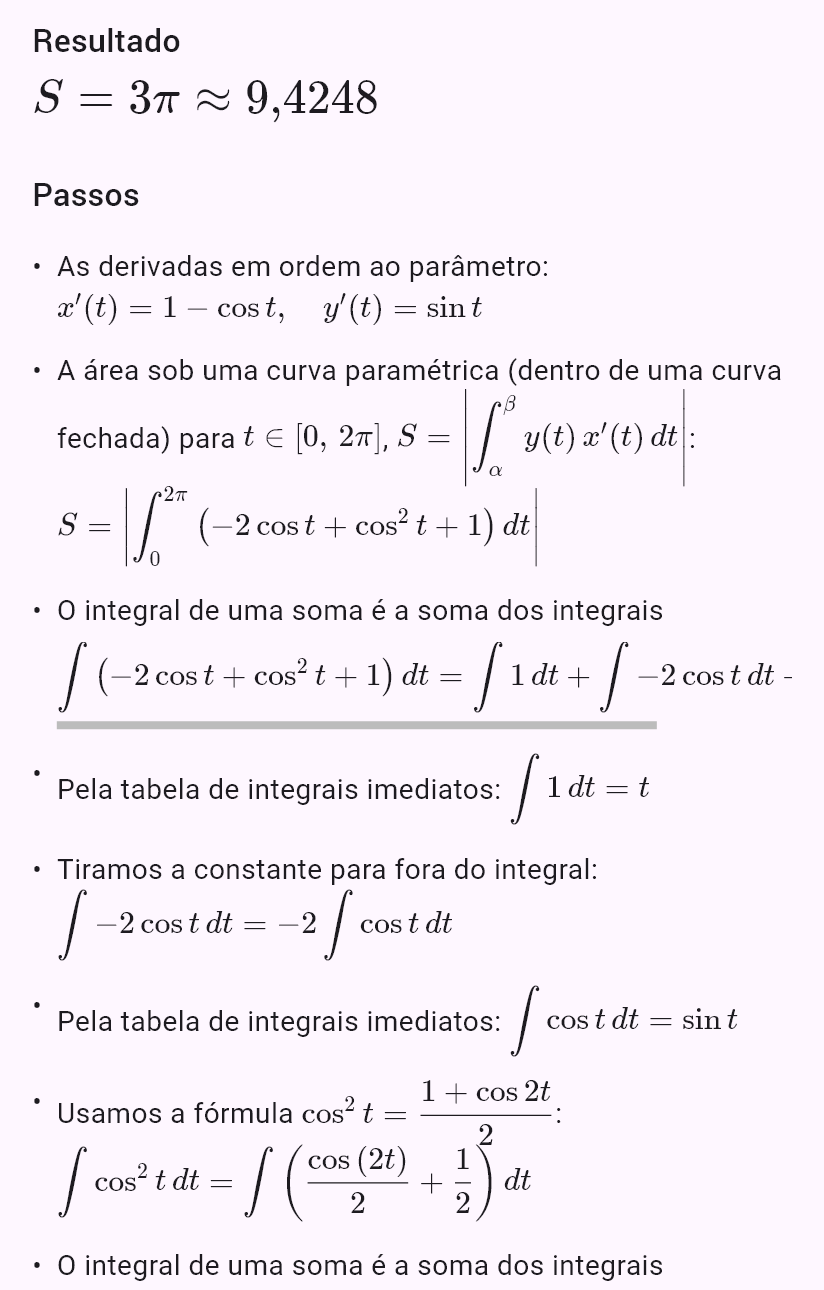 x = t - sin(t)
y = 1 - cos(t)