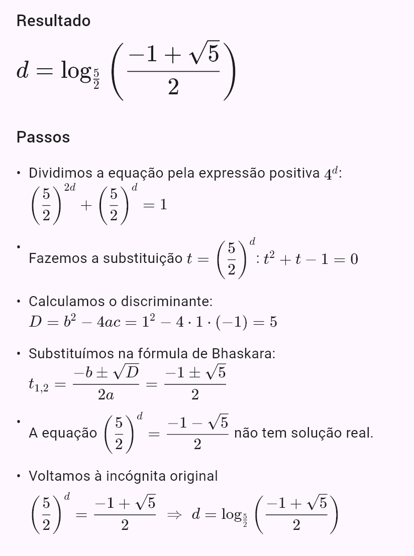 25^d + 10^d = 4^d