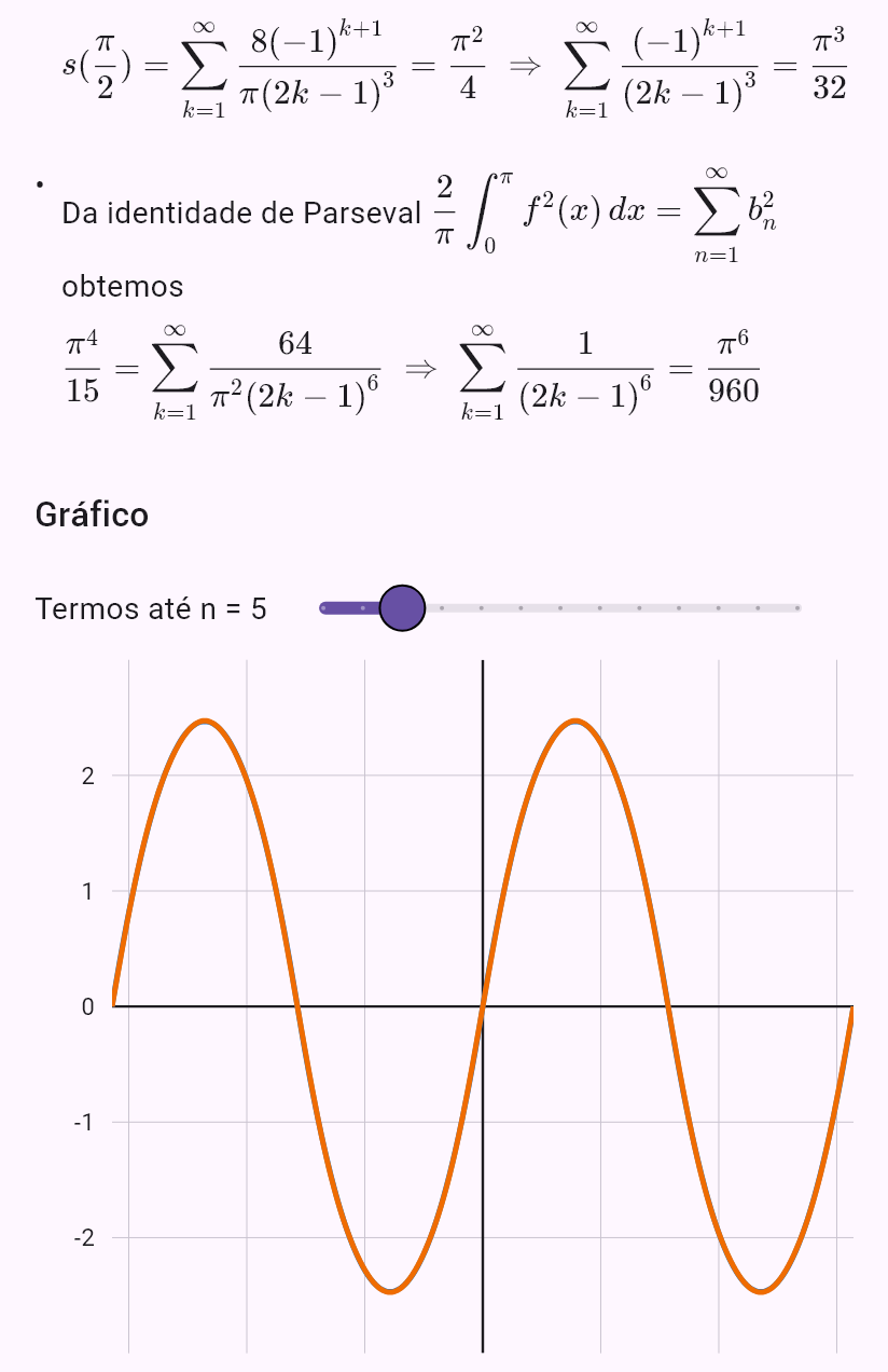 fouriersin(x*(pi - x), 0, pi)