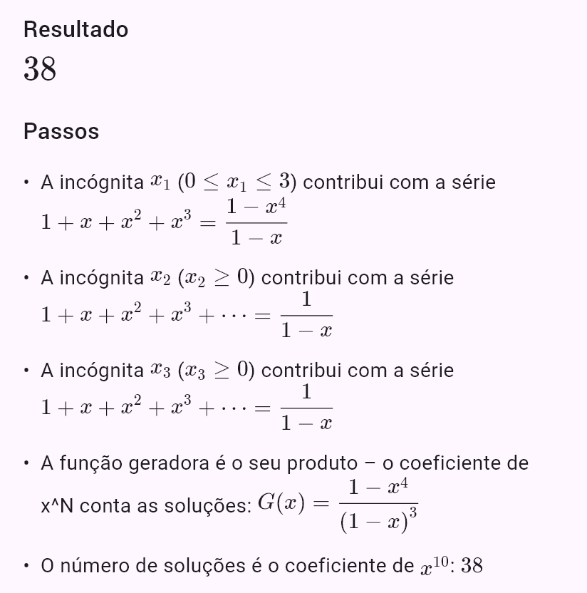 počet řešení x_1 + x_2 + x_3 = 10, x_1 <= 3