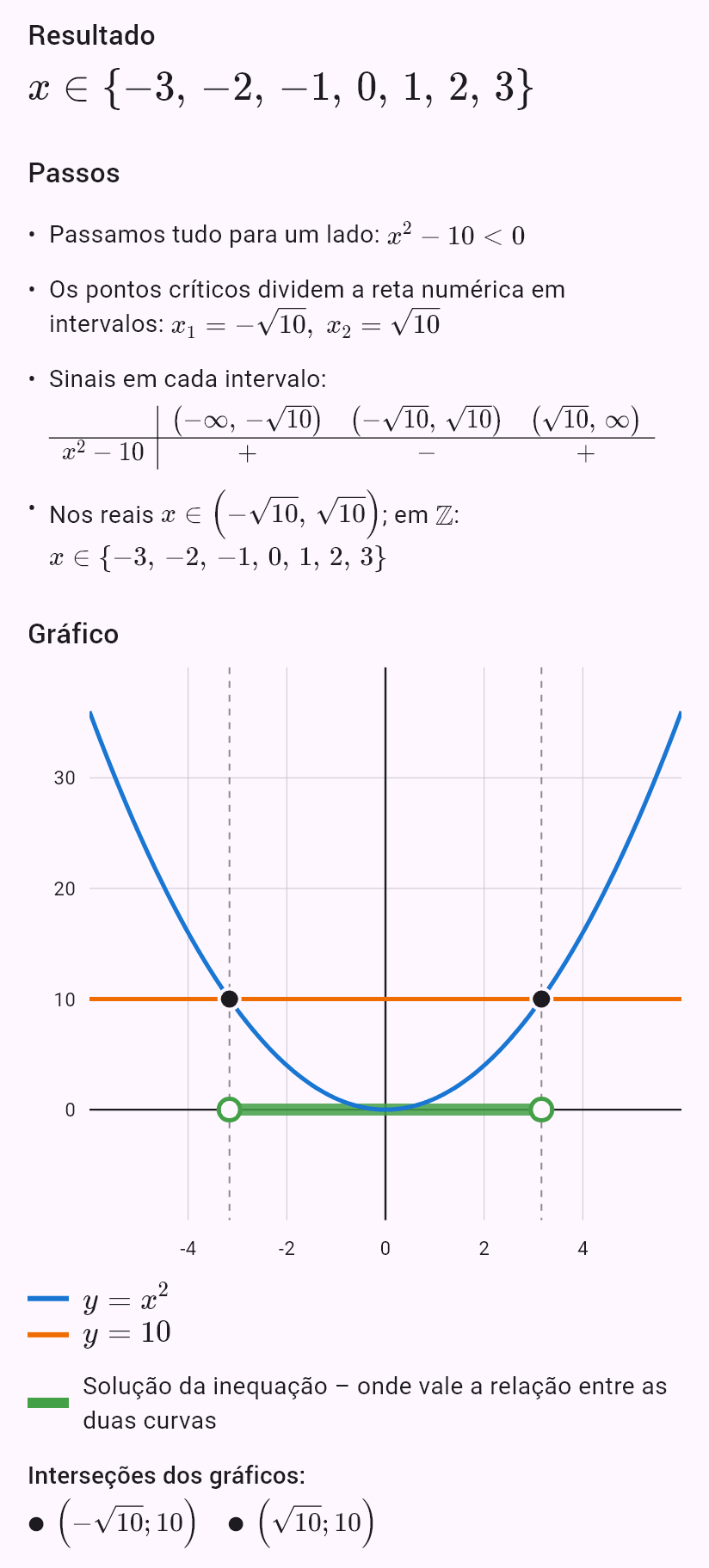 x^2 < 10