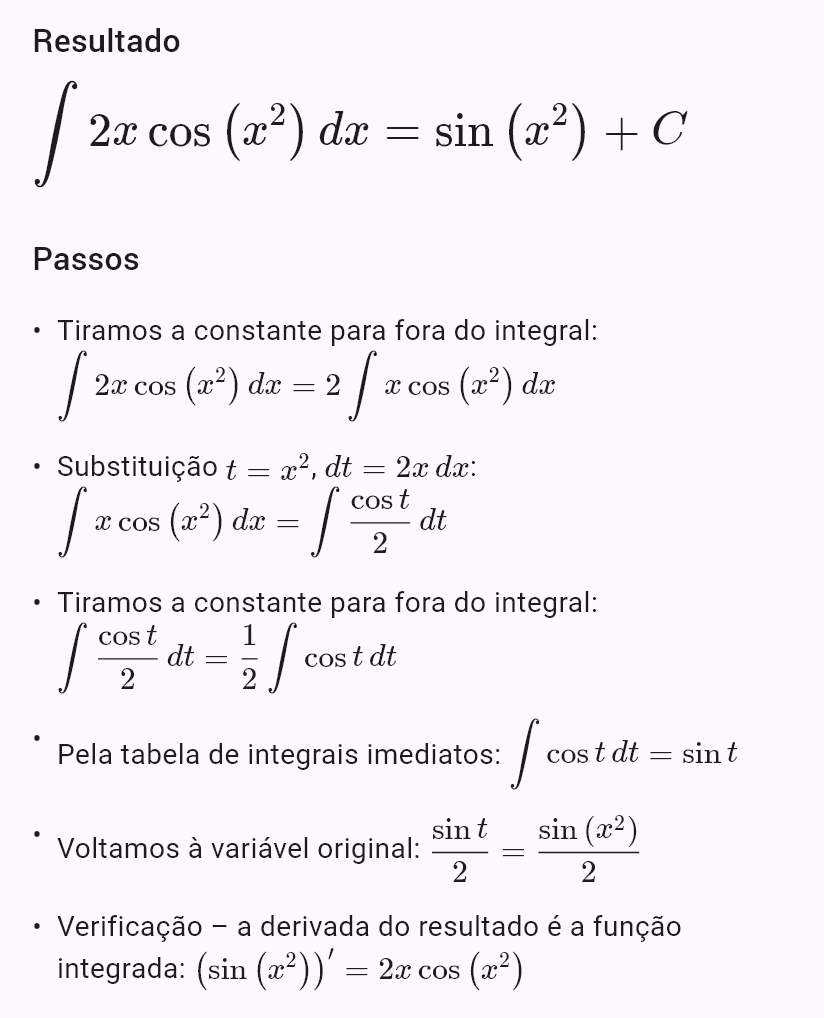 int(2x cos(x^2))
