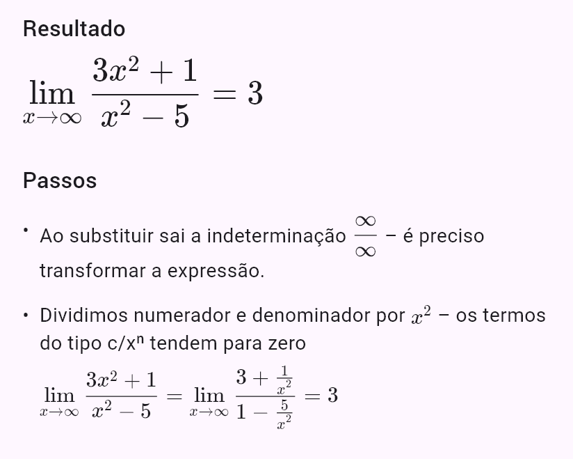 lim(x->oo) (3x^2+1)/(x^2-5)
