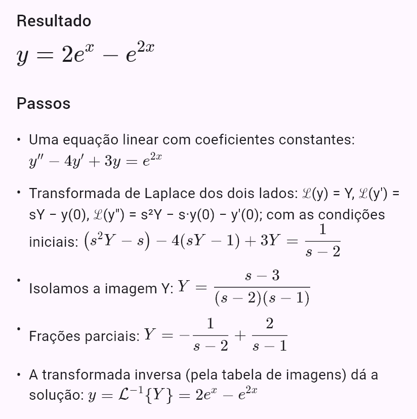 y'' - 4y' + 3y = e^(2x), y(0) = 1, y'(0) = 0