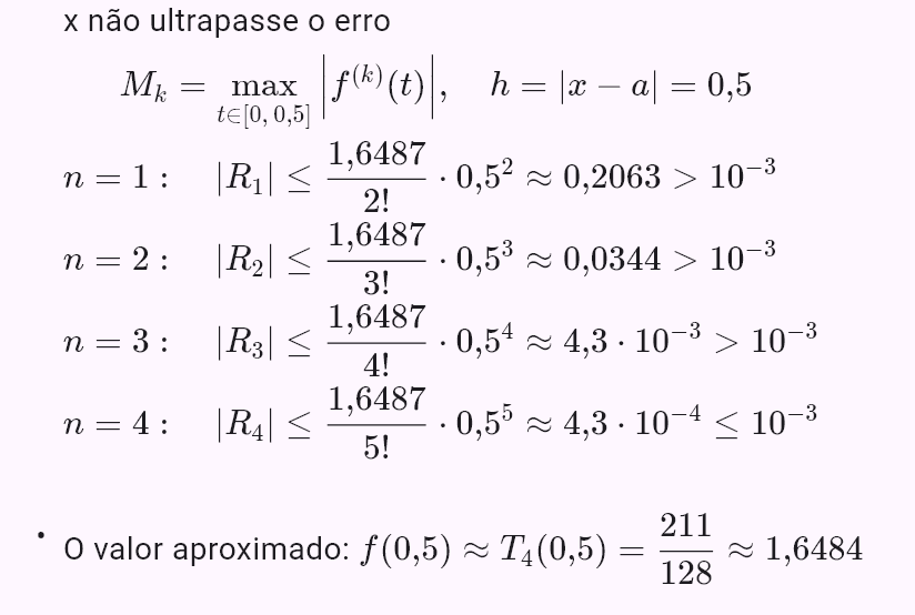 taylor(e^x, 0, chyba=0.001, x=0.5)