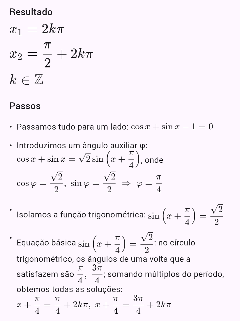 sin x + cos x = 1