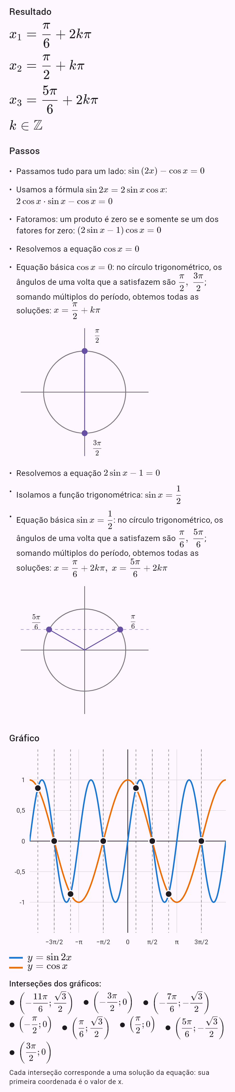 sin 2x = cos x