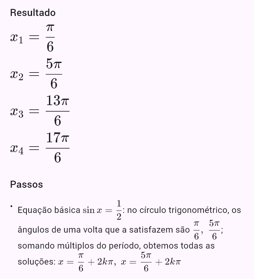 sin x = 1/2, x ∈ <0; 4pi)